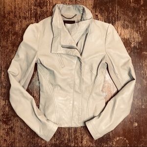 Aritzia A Moveable Feast leather jacket XXS taupe